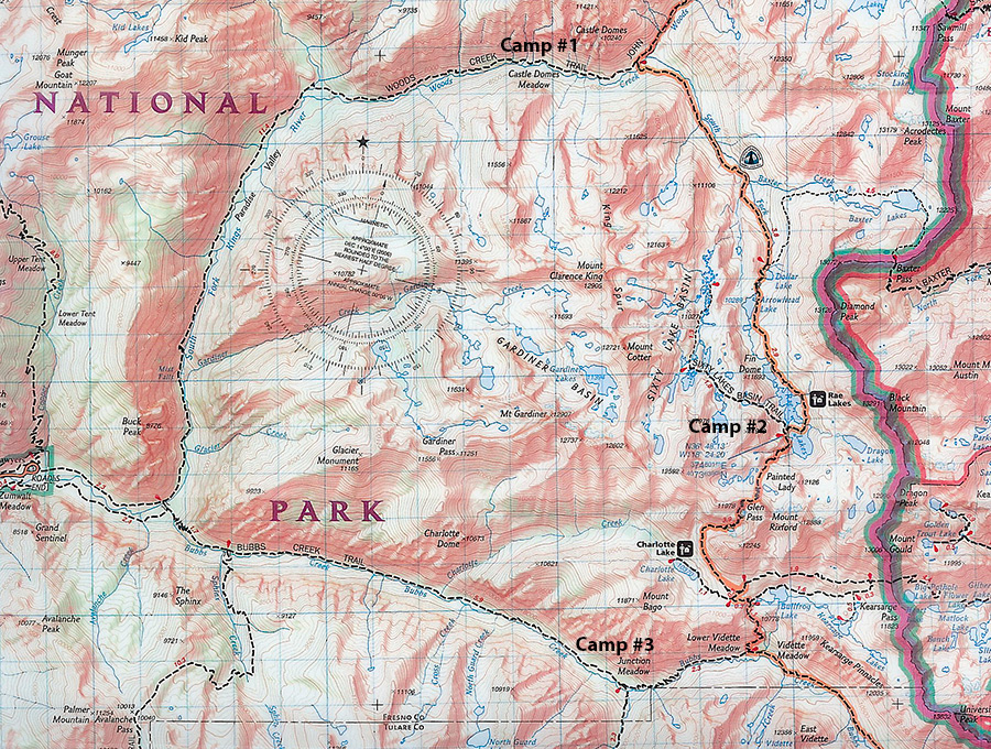 Rae Lakes Loop Trail Map Rae Lakes Loop